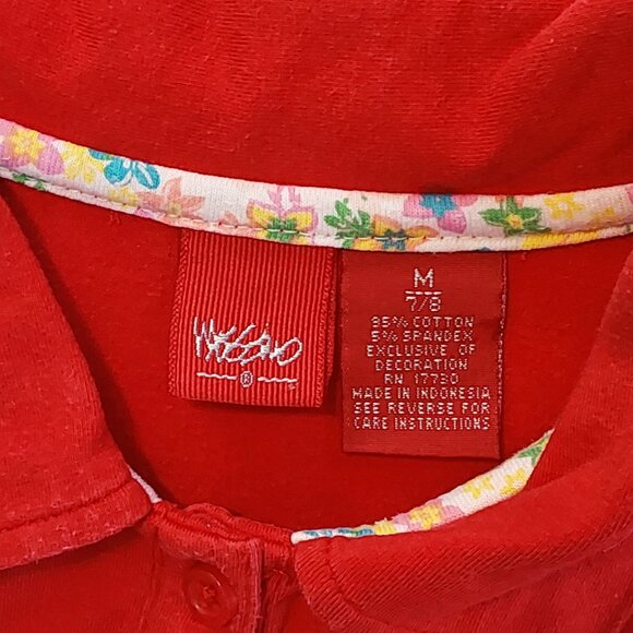Vintage Sleeve Less Red Top Girls Size 7/8 Medium - Picture 4 of 5